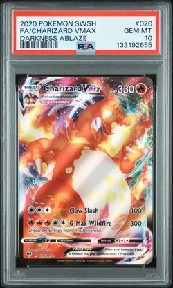 2020 POKEMON SWORD & SHIELD DARKNESS ABLAZE #020 FULL ART/CHARIZARD VMAX PSA 10 - Image 1