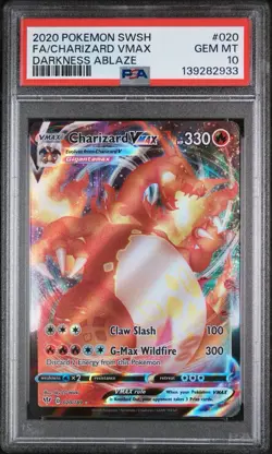 2020 POKEMON SWORD & SHIELD DARKNESS ABLAZE #020 FULL ART/CHARIZARD VMAX PSA 10 - Image 1