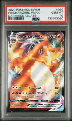 2020 POKEMON SWORD & SHIELD DARKNESS ABLAZE #020 FULL ART/CHARIZARD VMAX PSA 10 - Image 1