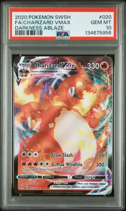 2020 POKEMON SWORD & SHIELD DARKNESS ABLAZE #020 FULL ART/CHARIZARD VMAX PSA 10 - Image 1