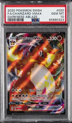 2020 POKEMON SWORD & SHIELD DARKNESS ABLAZE #020 FULL ART/CHARIZARD VMAX PSA 10 - Image 1