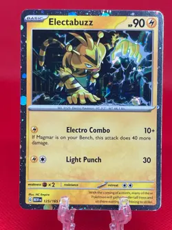 Pokemon TCG Electabuzz 125/165 151 RARE Pixelated Cosmos Holo Promo English NM - Image 1