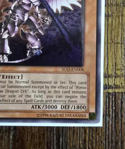 Horus the Black Flame Dragon LV8 SOD-EN008 Ultimate Rare 1st Edition - Image 4