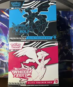 Pokemon TCG Black Bolt and White Flare Elite Trainer Box ETB Sealed lot of 2 - Image 1