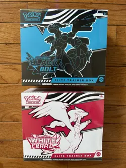 Pokemon TCG Black Bolt and White Flare Elite Trainer Box ETB Sealed lot of 2 - Image 1