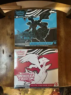 Pokemon TCG Black Bolt and White Flare Elite Trainer Box ETB Sealed lot of 2 - Image 1
