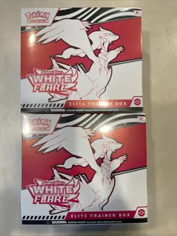 LOT OF 2 Pokemon TCG Scarlet Violet White Flare Elite Trainer Box ETB NEW SEALED - Image 1