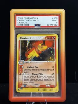 Pokemon TCG Charizard EX Dragon 100/97 Holo PSA 9 Mint Swirl Card - Image 1