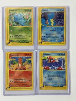 Pokemon Card Lot Expedition Charmander, Squirtle, Bulbasaur, Magikarp - LP - Image 1