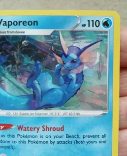 Vaporeon SWSH072 Black Star Promo Cosmos Holo Pokemon Card LP 2020 - Image 4