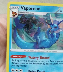 Vaporeon SWSH072 Black Star Promo Cosmos Holo Pokemon Card LP 2020 - Image 5