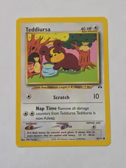 Pokemon TCG Teddiursa Neo Discovery 65/75 Unlimited Common Card - Image 1