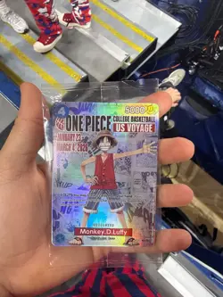 One Piece Monkey D. Luffy US Voyage College Basketball Promo Card - Image 1