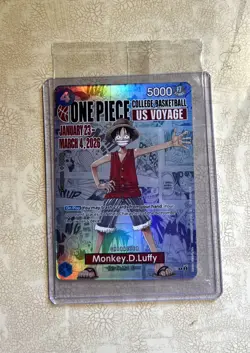 One Piece Monkey D. Luffy US Voyage College Basketball Card SEALED - Image 1