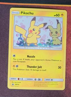 Pokemon Pikachu TCG SM162 Holo Black Star Promo Card Near Mint Condition - Image 1