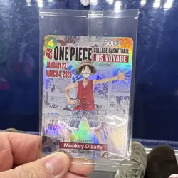 Namco One Piece Monkey.D.Luffy OP13-118 Promo Holo Carrying on His Will Card - Image 1
