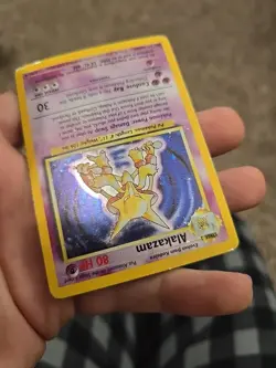 1999 Pokemon TCG Alakazam Base Set Holo Unlimited Rare Card 1/102 MP - Image 3