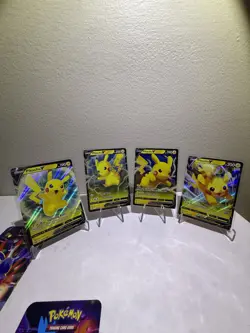 Pokemon TCG Pikachu V 4 Card Lot - Image 1
