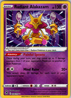 Radiant Alakazam - 059/195 - Pokemon Silver Tempest Radiant Rare Card NM - Image 1