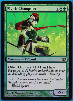 Elvish Champion FOIL 9th Edition HEAVILY PLD Green Rare CARD (505980) ABUGames - Image 1