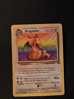 Pokemon Card - Dragonite Fossil 19/62 Non Holo Rare MP-HP - Image 1
