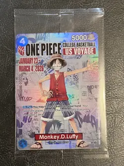 One Piece US Voyage Monkey.D.Luffy Rutgers Basketball Promo Card Holo Sealed - Image 1