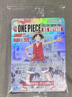 One Piece TCG Monkey D. Luffy College Basketball US Voyage 2026 Promo Card SEAL - Image 1
