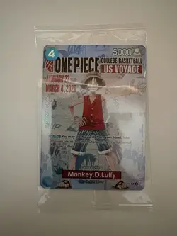 🔥🏀One Piece Monkey.D.Luffy US College Basketball Promo Card *SEALED*🔥🏀 - Image 1