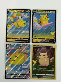 Pikachu Celebrations Pokemon Card Lot Surfing Flying Pikachu Vmax NM - Image 1