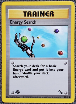 1st Edition Energy Search - Fossil - #59/62 - Vintage Pokemon Card 1999 WOTC - Image 1