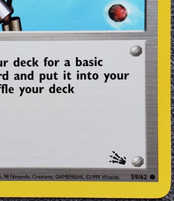 1st Edition Energy Search - Fossil - #59/62 - Vintage Pokemon Card 1999 WOTC - Image 4