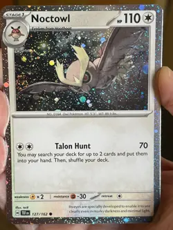 POKEMON NOCTOWL 127/162 COMMON COSMOS HOLO WITH SWIRL TEMPORAL FORCES NM CARD - Image 1