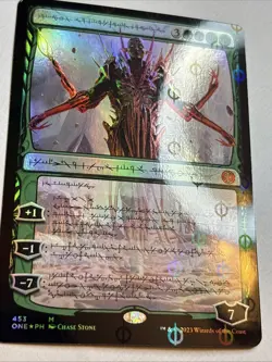 MTG Nissa, Ascended Animist - Foil - Phyrexian, ONE English Phyrexia - Image 1