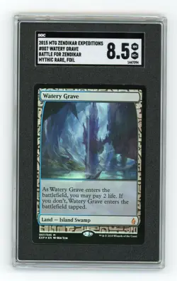 WATERY GRAVE ZENDIKAR EXPEDITIONS FOIL SGC8.5 NM-MT+ MAGIC THE GATHERING - Image 1