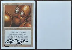 RARE SIGNED MtG Magic Christopher Rush _ Revised Artist Proof _ BRASS MAN _1/50! - Image 1