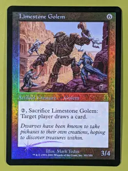 FOIL Limestone Golem x1 Odyssey 1x Magic the Gathering MTG - Image 1