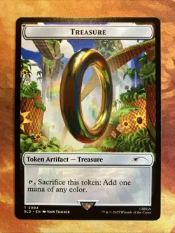 MTG Treasure Token (2094) Secret Lair: X Sonic: Chasing Adventure Near-Mint!! - Image 1