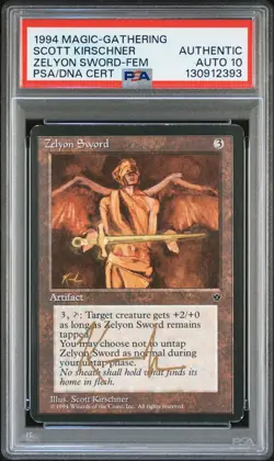 1994 MTG FALLEN EMPIRES ZELYON SWORD PSA AUTHENTIC AUTO 10 - Image 1