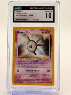 Pokemon TCG Unown [K] Neo Revelation 58/64 Regular Unlimited Common LP - Image 1