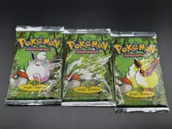 Pokemon Jungle Booster 3x Pack Art Set- Sealed Flareon Scyther Wigglytuff - Image 1