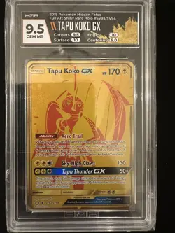 2019 Pokemon Sun & Moon Hidden Fates Tapu Koko GX SV93/SV94 HGA 9.5 Gem Mint - Image 1