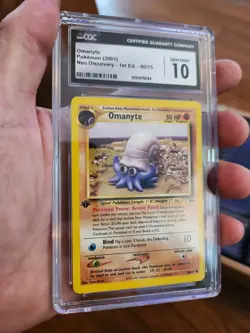 (POP 58) CGC 10 GEM MINT 2001 Pokemon Neo Discovery 1st Edition Omanyte 60/75 - Image 1