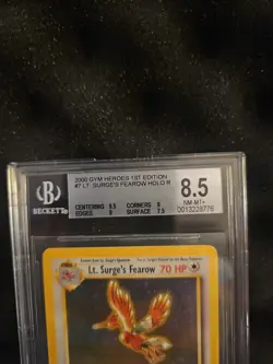 Pokemon 2000 First Edition Gym Heroes Lt. Surge's Fearow BGS 8.5 - Image 2