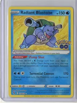 Radiant Blastoise 018/078 Pokemon GO Holo NM - Image 1