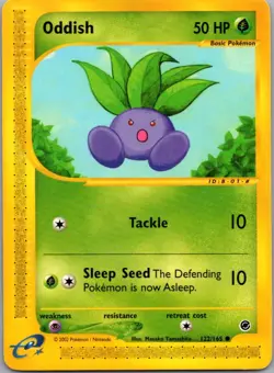Oddish 122/165 Common Expedition Base Set Pokemon Moderately Played - Image 1