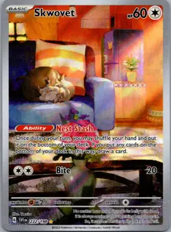 Skwovet 222/198 Illustration Rare Scarlet & Violet Pokemon Near Mint - Image 1