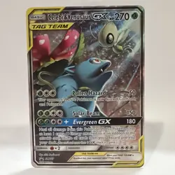 Pokemon TCG Sun & Moon Black Star Promo Tag Team Celebi & Venusaur GX SM167 MP - Image 1