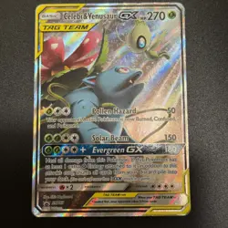 Pokemon TCG Sun & Moon Black Star Promo Tag Team Celebi & Venusaur GX SM167 MP - Image 3