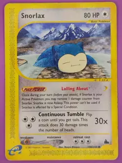 Snorlax 100/144 Skyridge Ereader Regular Vintage Pokemon Card - Image 1