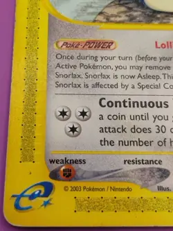 Snorlax 100/144 Skyridge Ereader Regular Vintage Pokemon Card - Image 5
